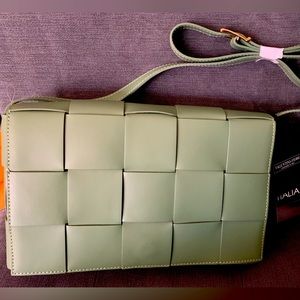 NWT Valentina Fiore Green Leather Crossbody Bag